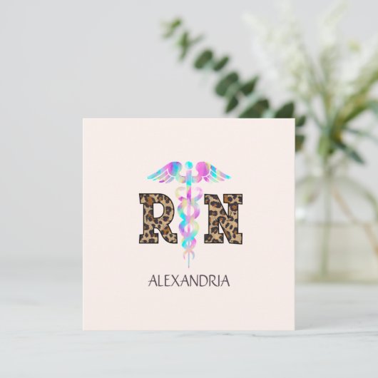 RN（正看護師）ヒョウ柄 (スタンド正面)