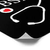 Rn Bsn登録ナース看護フローラ聴診器 ポスター (角)
