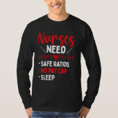 RN CNA Appreciation Safe Ratios No Pay Cap Sleep N Tシャツ (正面)