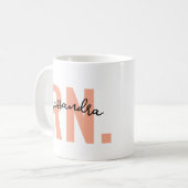 RN Coffee Mugの名前・登録ナースギフト コーヒーマグカップ (正面左)