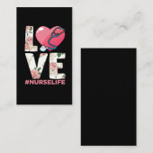 RN Nurse Life Flower Paramedic Stethoscope Heart 名刺 (正面/裏面)