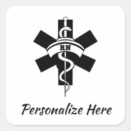 RN Nurses Medical Symbol スクエアシール
