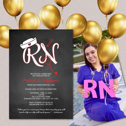 RN PHOTOナース卒業パーティーをピン留め 招待状