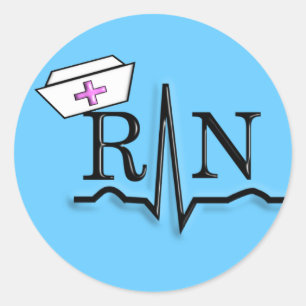 RN QRSのナースの帽子のデザイン ラウンドシール