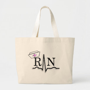 RN QRSのナースの帽子のデザイン ラージトートバッグ