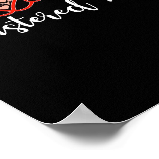 RN Registered Nurse Love Heart Stethoscope For ポスター (角)