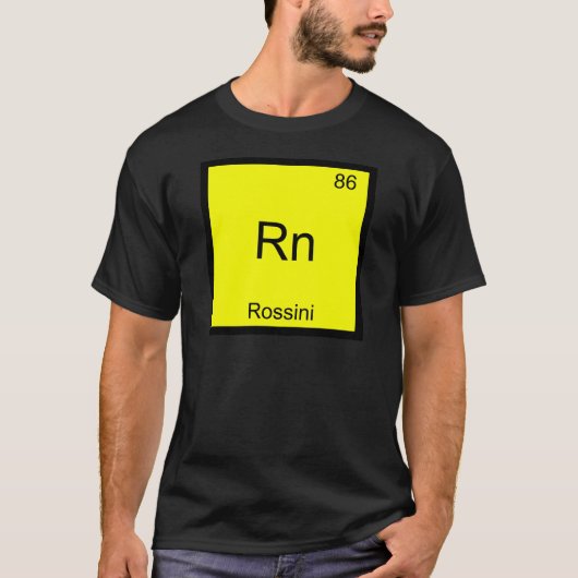 Rn - Rossini化学素おもしろい子シンボルティー Tシャツ (正面)