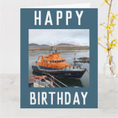 RNLI Lifeboat at Isle of Islay, Scotland Card カード (黄色い花)