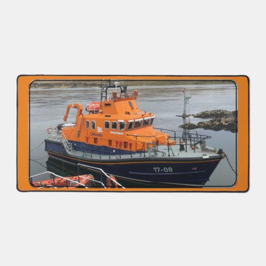 RNLI Lifeboat、Port Askaig、Islay、Scotland デスクマット (正面)