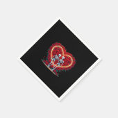 Roの中で手を持つ骨組みハート スタンダードカクテルナプキン (角)