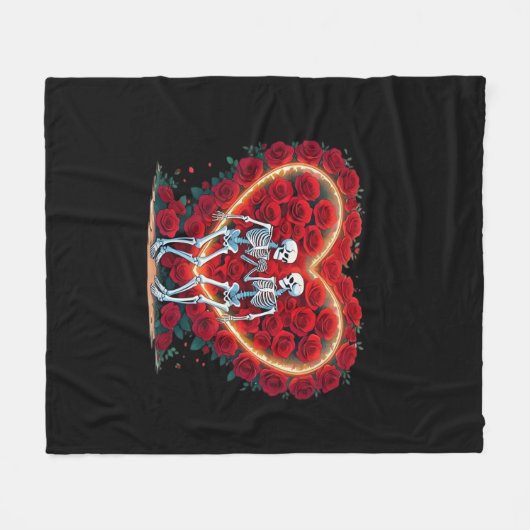 Roの中で手を持つ骨組みハート フリースブランケット (正面(横))