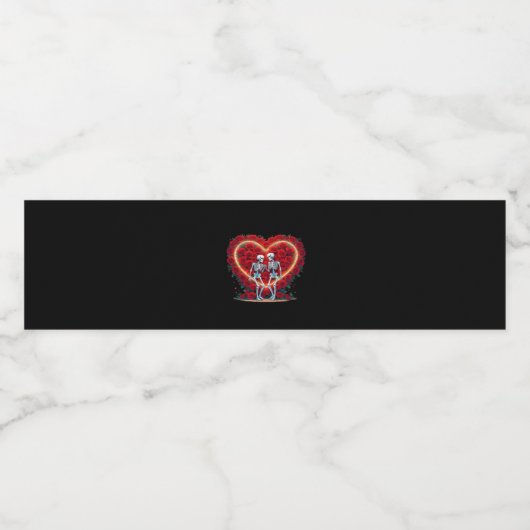 Roの中で手を持つ骨組みハート ペットボトルラベル (シングルラベル)