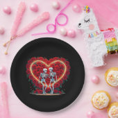 Roの中で手を持つ骨組みハート ペーパープレート (パーティー)