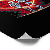 Roの中で手を持つ骨組みハート ポスター (角)