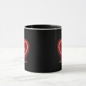 Roの中で手を持つ骨組みハート マグカップ (中央)