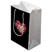 Roの中で手を持つ骨組みハート ミディアムペーパーバッグ (正面アングル)
