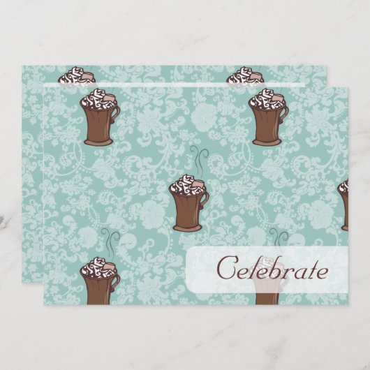 Roココア、5" x7"招待 招待状 (正面/裏面)