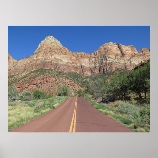 Road at Zion National Park USA ポスター (正面)