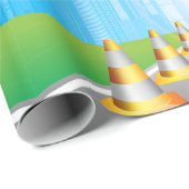Road Cones Leading To A City Wrapping Paper ラッピングペーパー (ロールコーナー)