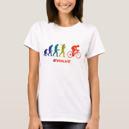 Road Cycling Evolution Silhouette Rider Design Tシャツ