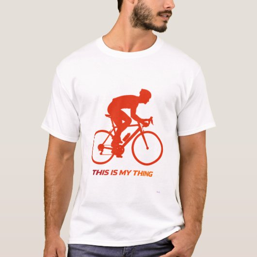 Road Cycling Silhouette Action Lifestyle Design Tシャツ (正面)
