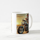 Road Hog Motorcycle Mug | Biker Pig Riding Chopper コーヒーマグカップ (正面右)