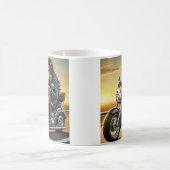 Road Hog Motorcycle Mug | Biker Pig Riding Chopper コーヒーマグカップ (中央)