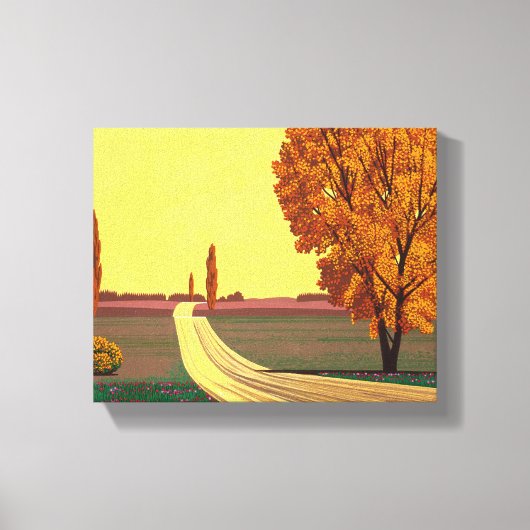 Road In Autumn - Artwork by 素晴らし The Hiroshi Nag キャンバスプリント (正面)