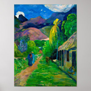 Road in Tahiti, Gauguin ポスター