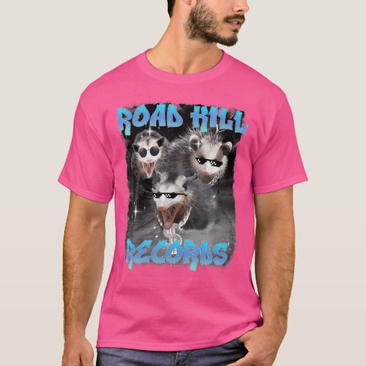 Road Kill Records Opossum 90Sおもしろいブートレグラップの Tシャツ (正面)