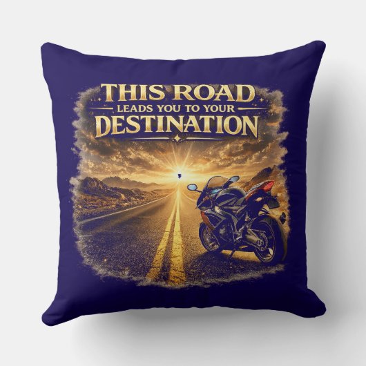 Road Leads to Your Destination Throw Pillow クッション (裏面)