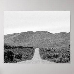 Road Outta Town // Black and White Scenery ポスター