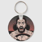 Road Rage Comic – Driver’s Fury Unleashed キーホルダー (正面)