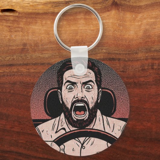 Road Rage Comic – Driver’s Fury Unleashed キーホルダー (裏面)