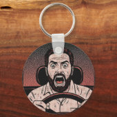 Road Rage Comic – Driver’s Fury Unleashed キーホルダー (正面)