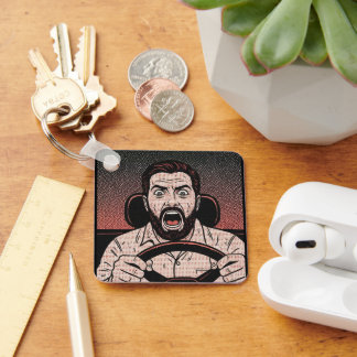 Road Rage Comic – Driver’s Fury Unleashed キーホルダー