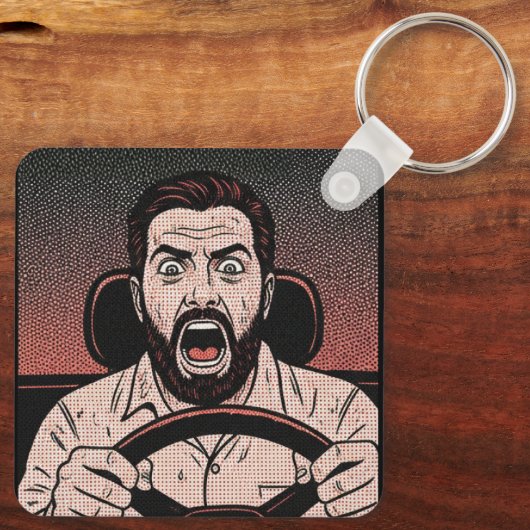 Road Rage Comic – Driver’s Fury Unleashed キーホルダー (裏面)