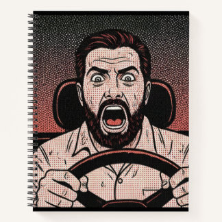 Road Rage Comic – Driver’s Fury Unleashed ノートブック