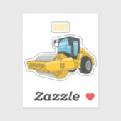 Road roller cartoon illustration シール (シート)