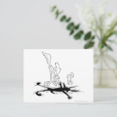 ROAD RUNNER™とWILE E. COYOTE™形状の穴 ポストカード (スタンド正面)