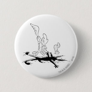 ROAD RUNNER™とWILE E. COYOTE™形状の穴 缶バッジ