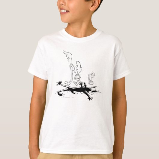 ROAD RUNNER™とWILE E. COYOTE™形状の穴 Tシャツ (正面)