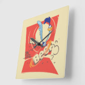 ROAD RUNNER™のビープ音！™ Sunset Graphic スクエア壁時計 (傾斜)