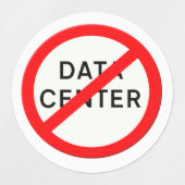 Road sign no data centers  ラベル (デザイン2)