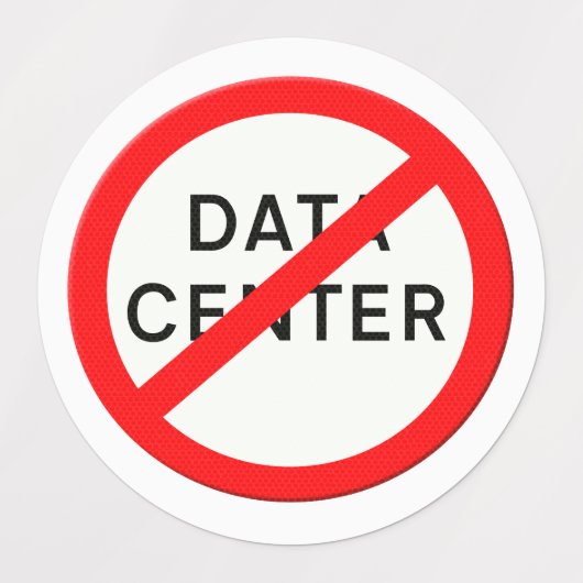 Road sign no data centers ラベル (デザイン2)