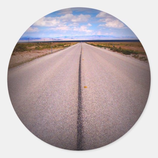 Road Trip夏休み写真 ラウンドシール (正面)