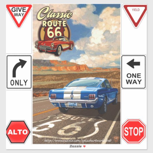 "Road Trip 66" シール (シート)