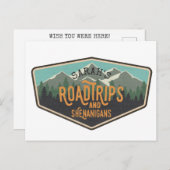 Road Trips & Shenanigansはがきパーソナライズされた ポストカード (正面/裏面)