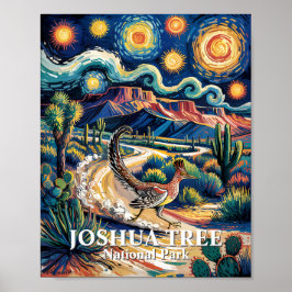 Roadrunner of Joshua Tree Van Gogh Night Custom ポスター