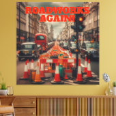Roadworks in London キャンバスプリント (インサイチュ (リビング))